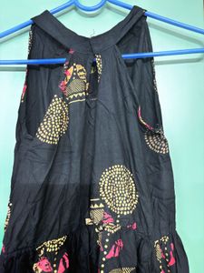 Black Halter neck Maxi Kurti/dress