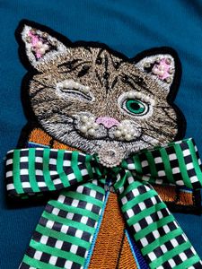 Women&#39;s Cute Cat Patch Loose Fit Casual Top