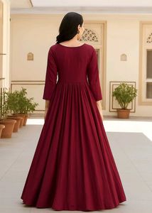 Elegant Maroon Ethnic Gown