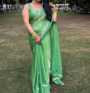 Green trending fendy saree