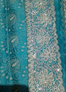 Prize Drop Alert.....🔥Beautiful Sky Blue Glitter Border Saree.....😘🔥