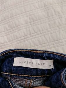 Denim Mini Skirt with Frayed Hem