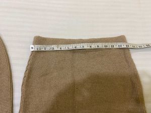 Brown Knit Top &amp; Skirt Set