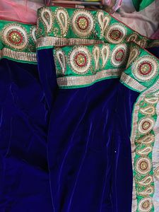 Gajari Red Net Saree With Velvet Pallu (new)