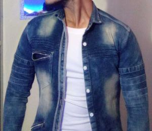 Light Blue Washed Denim Jacket For Men