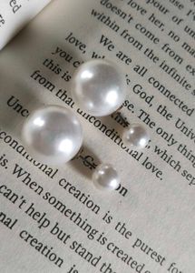 pearl stud earrings.