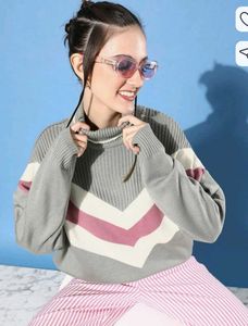 Chevron Turtleneck Sweater