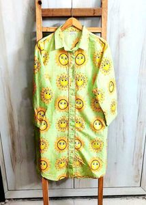 Funky Sun Print Shirt Dress Size-42-44