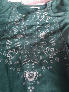Green Floral Print Top