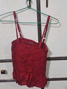 Red Ruffled Cami Top