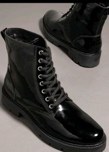 Black Patent Leather Boots