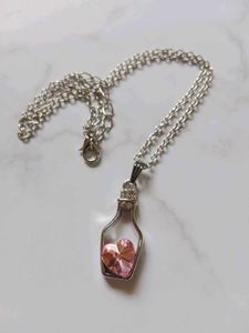 Pink Heart In A Bottle necklace