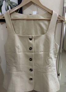 H &amp; M beige waistcoat women