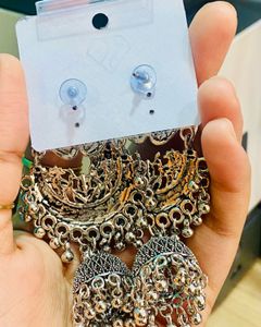 Silver Jhumka Earrings