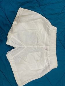 White Casual Shorts