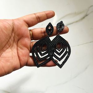 Dazzling Black Statement Earrings