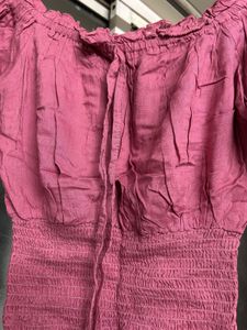 Magenta Off Shoulder Crop Top