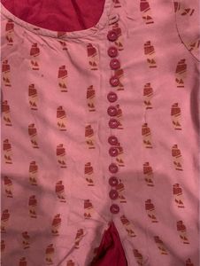 Pink Printed Kurta