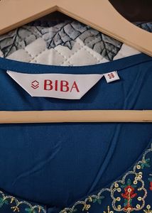 Biba A-line Kurti Set With Yoke Work