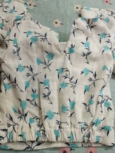 White Top With Blue Striped Palazzo For Baby Girl