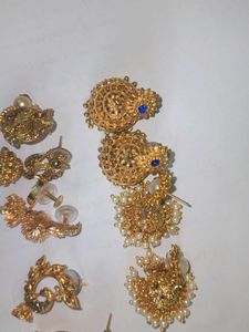 Golden Earrings Set Combo Of 6