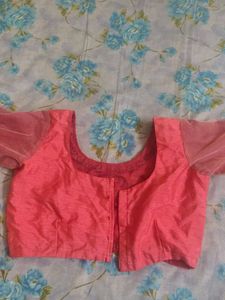 Embroidered Peach Blouse