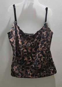 Good Days New York Sequin Leopard Cami Top