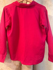 Rose Pink Button-Up Shirt, Bust-32 Strechable