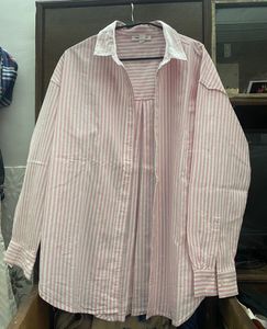 Pink Striped Oversized Shirt {S/M/L} Available
