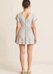 Cute White Printed Dress