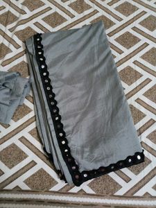 Grey saree with blouse piece
