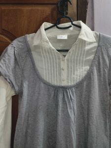 CLEAREANCE SALE🟥🟥🟥Stylish Grey Layered Top