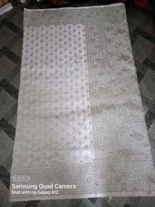 Banarsi Special Silver Zari Saree Self
