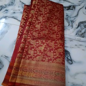 Maroon Banarasi Silk Saree