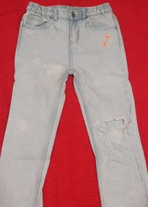 Girls' Light Wash Ripped Jeans