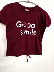 Cute Maroon Smile Tee