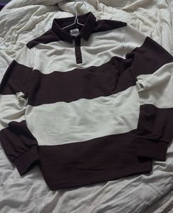 Striped Long Sleeve Polo Top