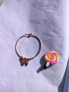 Butterfly Bangle &amp; Free Gift Lollipop Hair Clip