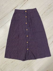 Buttoned A-Line Skirt