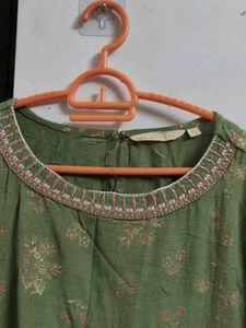 Green Embroidered Kurta