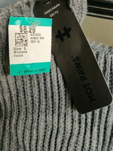 Gray Knit Turtleneck Vest