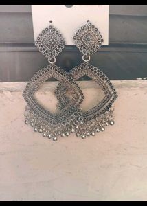 Silver Oxidised Earrings for navratri