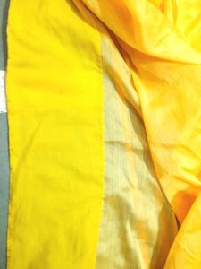 Yellow Plain Saree