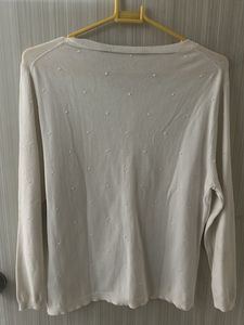 Women White Korean Sweater/ Cardigan