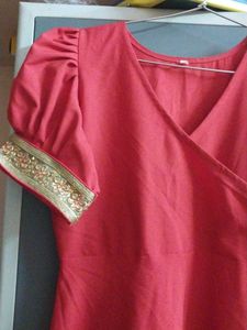 Red Flared Gown