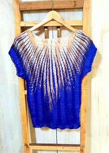 Blue & Golden Design Top Size-34-36