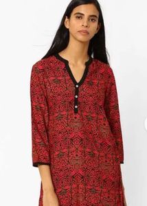 Red Printed Kurti by Akkriti Pantaloons
