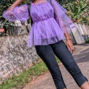 Purple Tulle Top