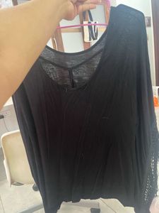 Black Fringe Detail Top