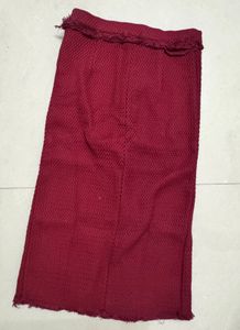 Burgundy Button-Front Winter Skirt 26-28 waist